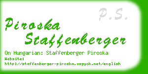 piroska staffenberger business card